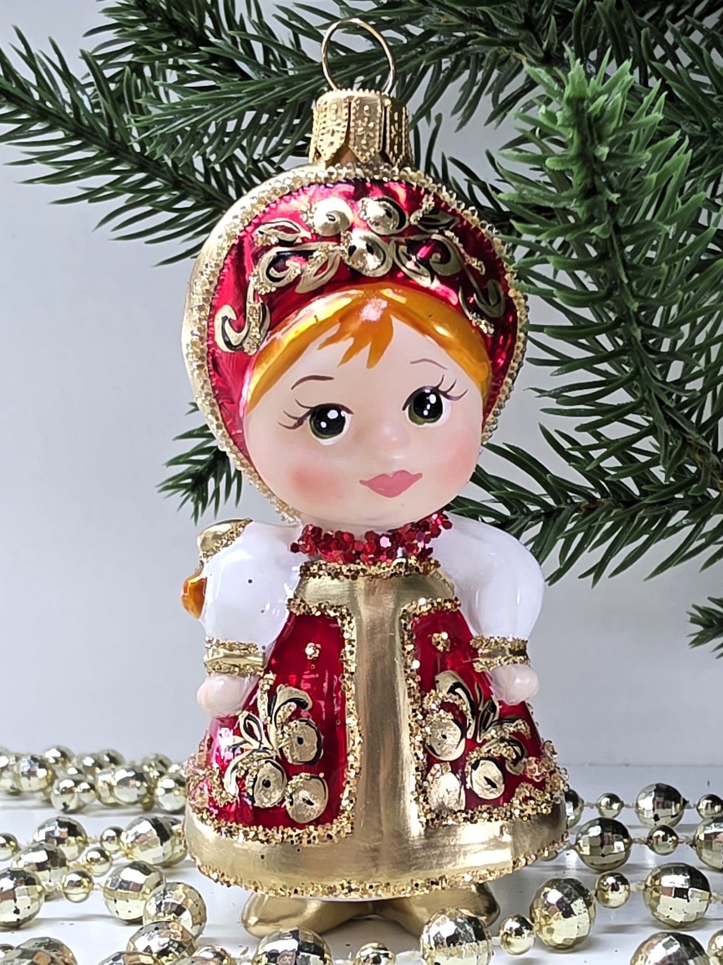 фото Стеклянная ёлочная игрушка Василиса-6