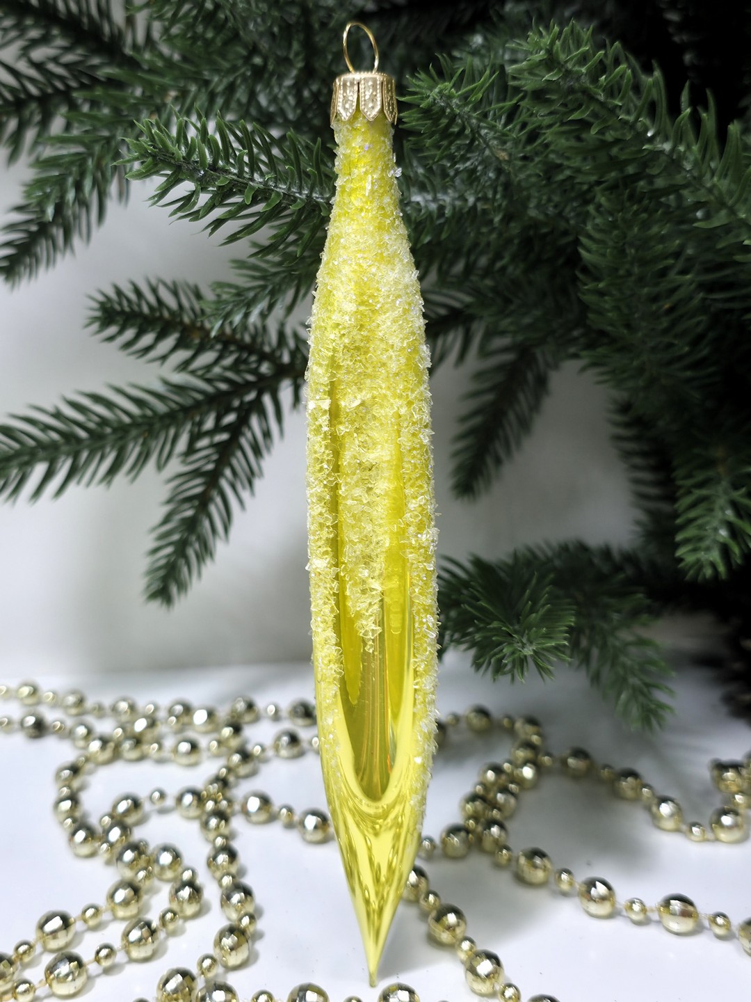 фото Стеклянная елочная игрушка Сосулька