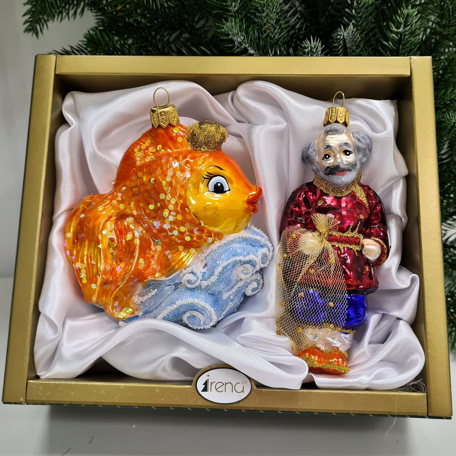 фото Набор ёлочных игрушек Дед-рыбак и золотая рыбка