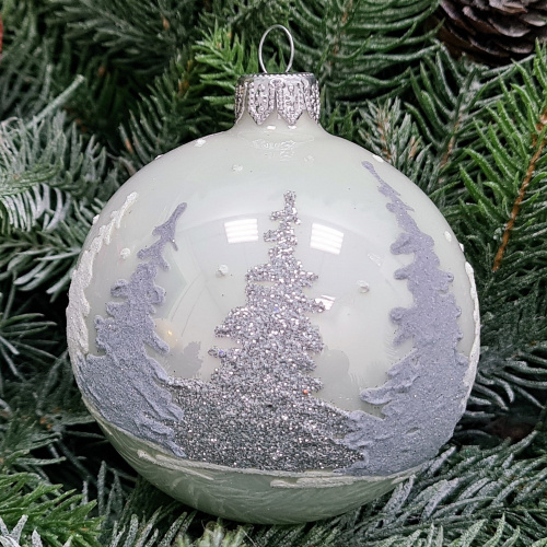 Купить стеклянный шар 80 мм №447 в магазине Elichristmas с доставкой по ...