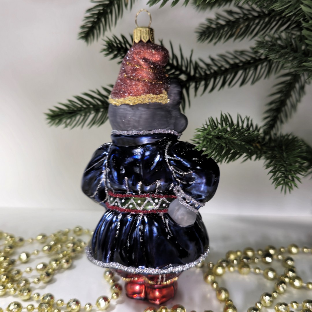 фото Стеклянная елочная игрушка Котофей