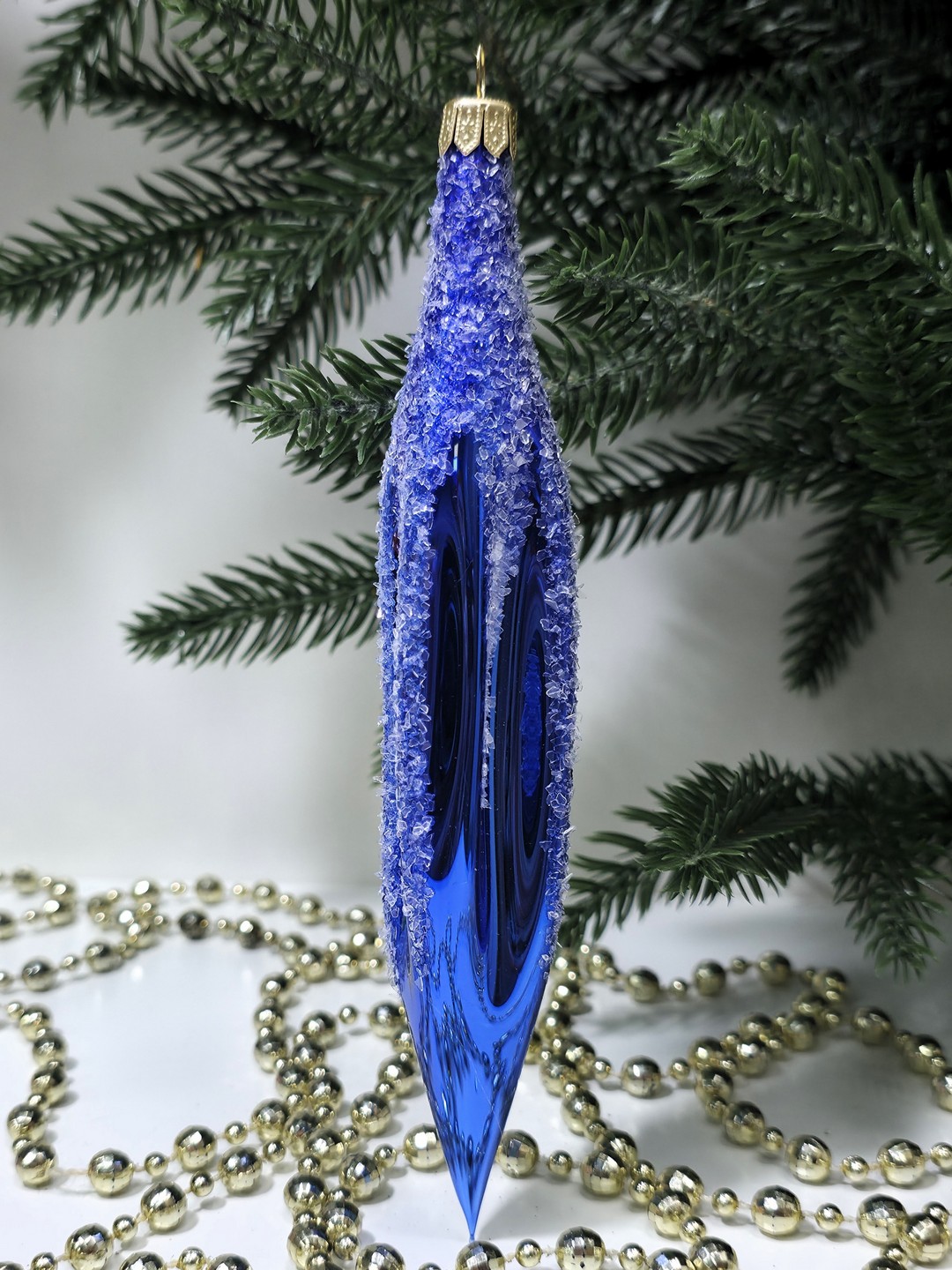 фото Стеклянная елочная игрушка Сосулька