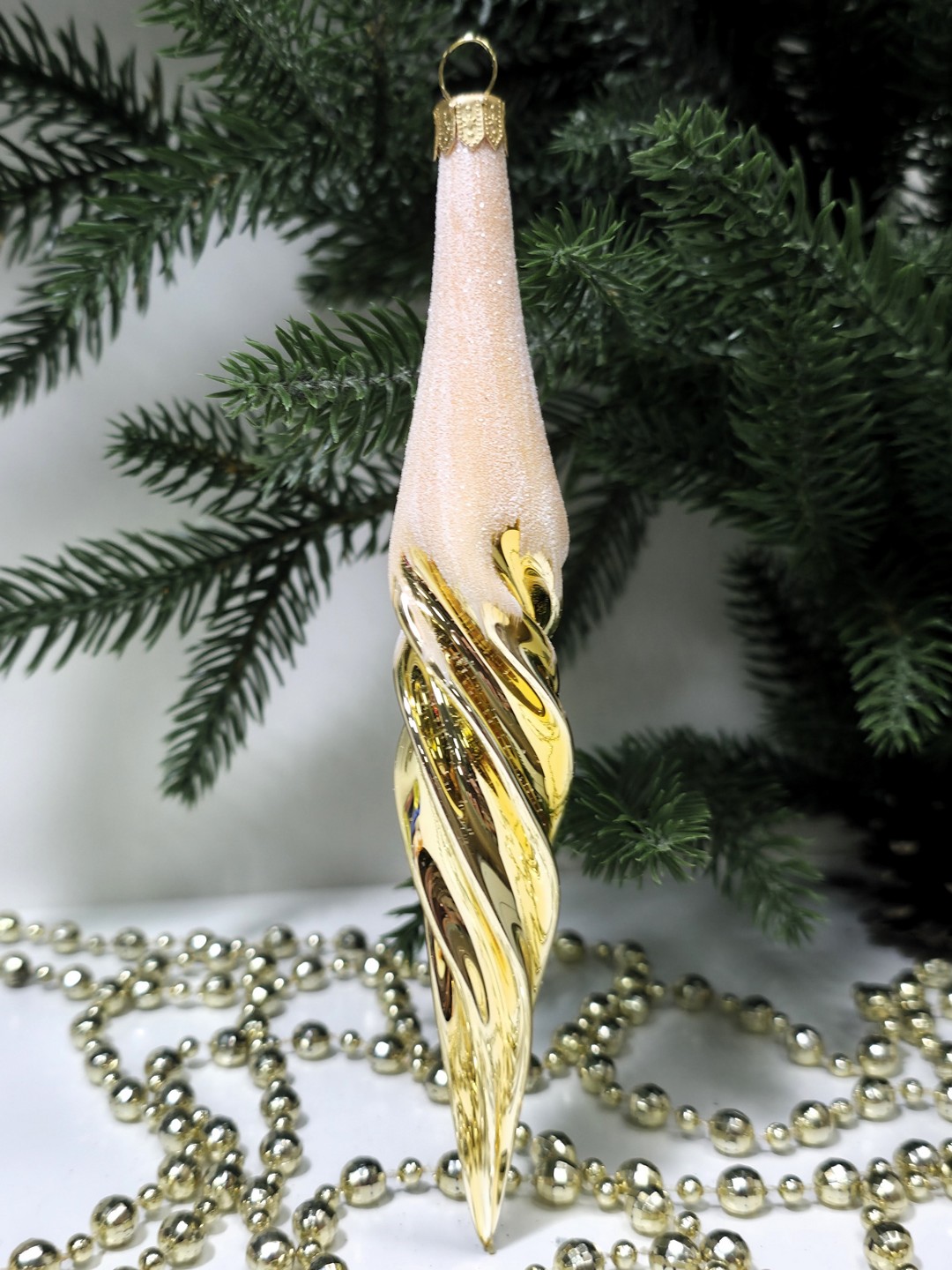 фото Стеклянная елочная игрушка Сосулька