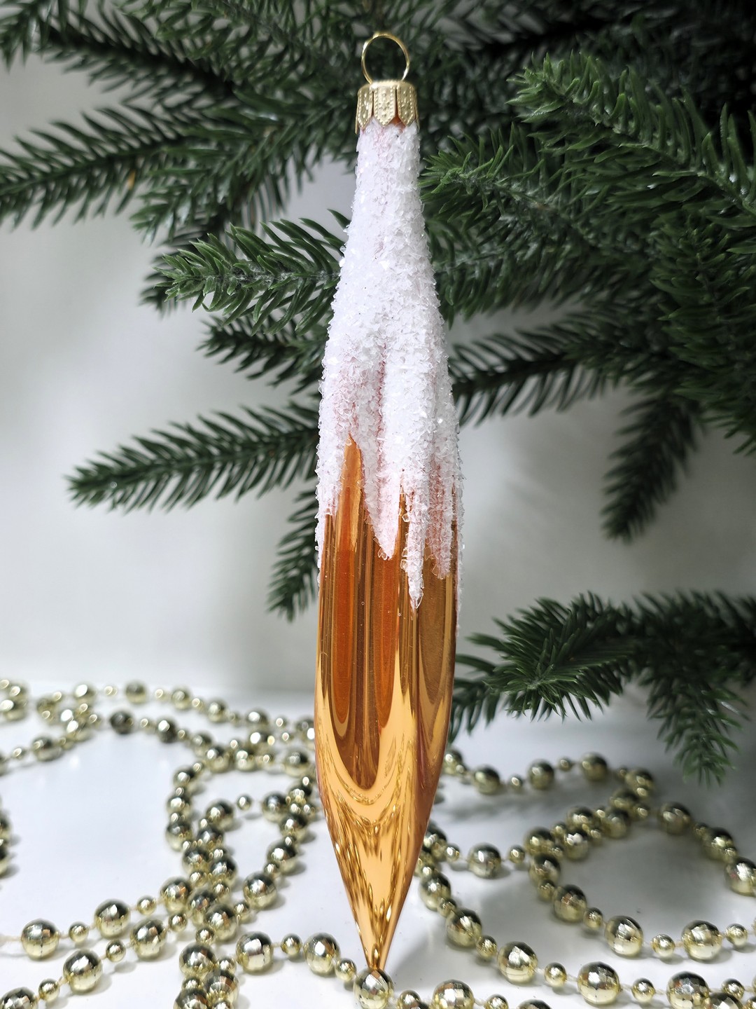 фото Стеклянная елочная игрушка Сосулька