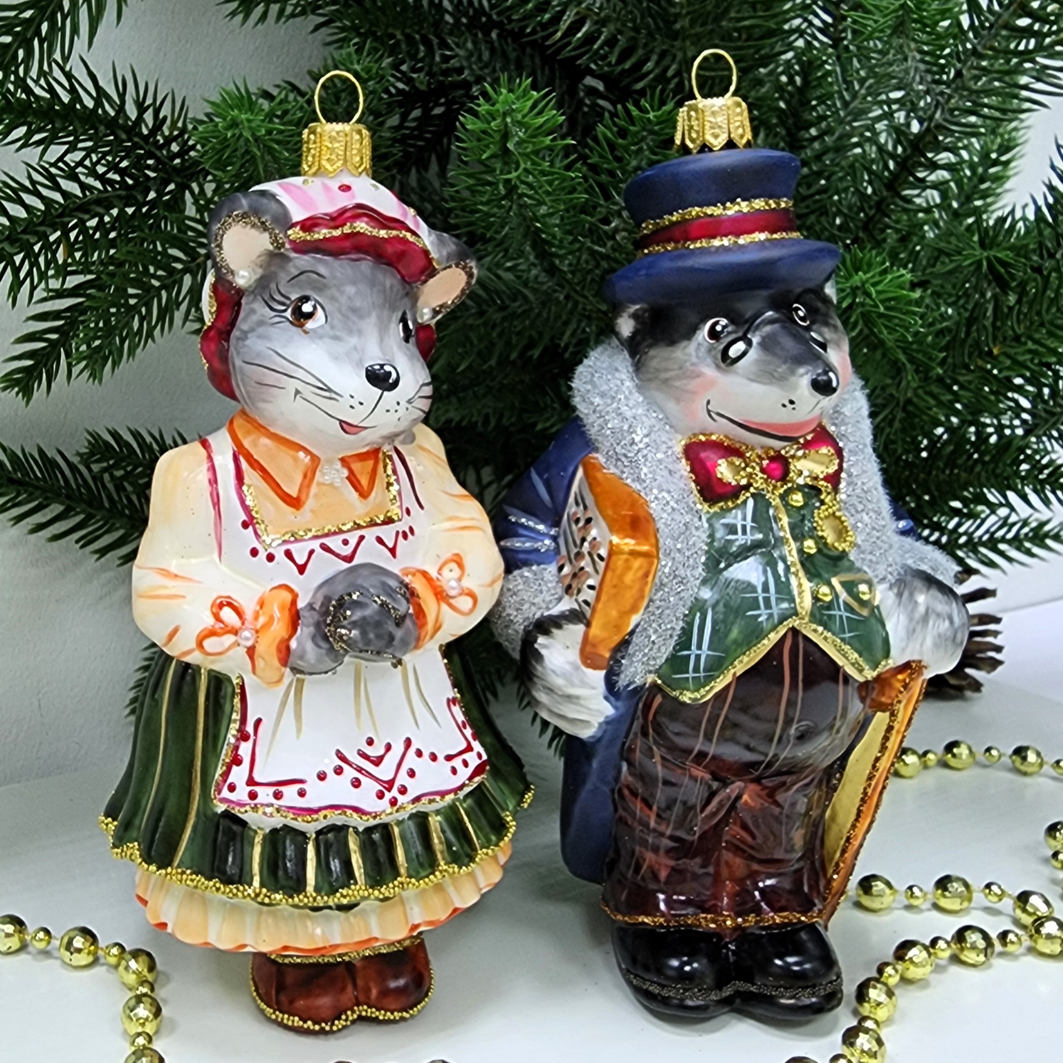 фото Набор ёлочных игрушек Крот и мышка