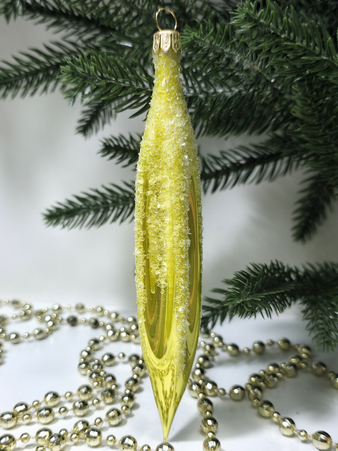 фото Стеклянная елочная игрушка Сосулька