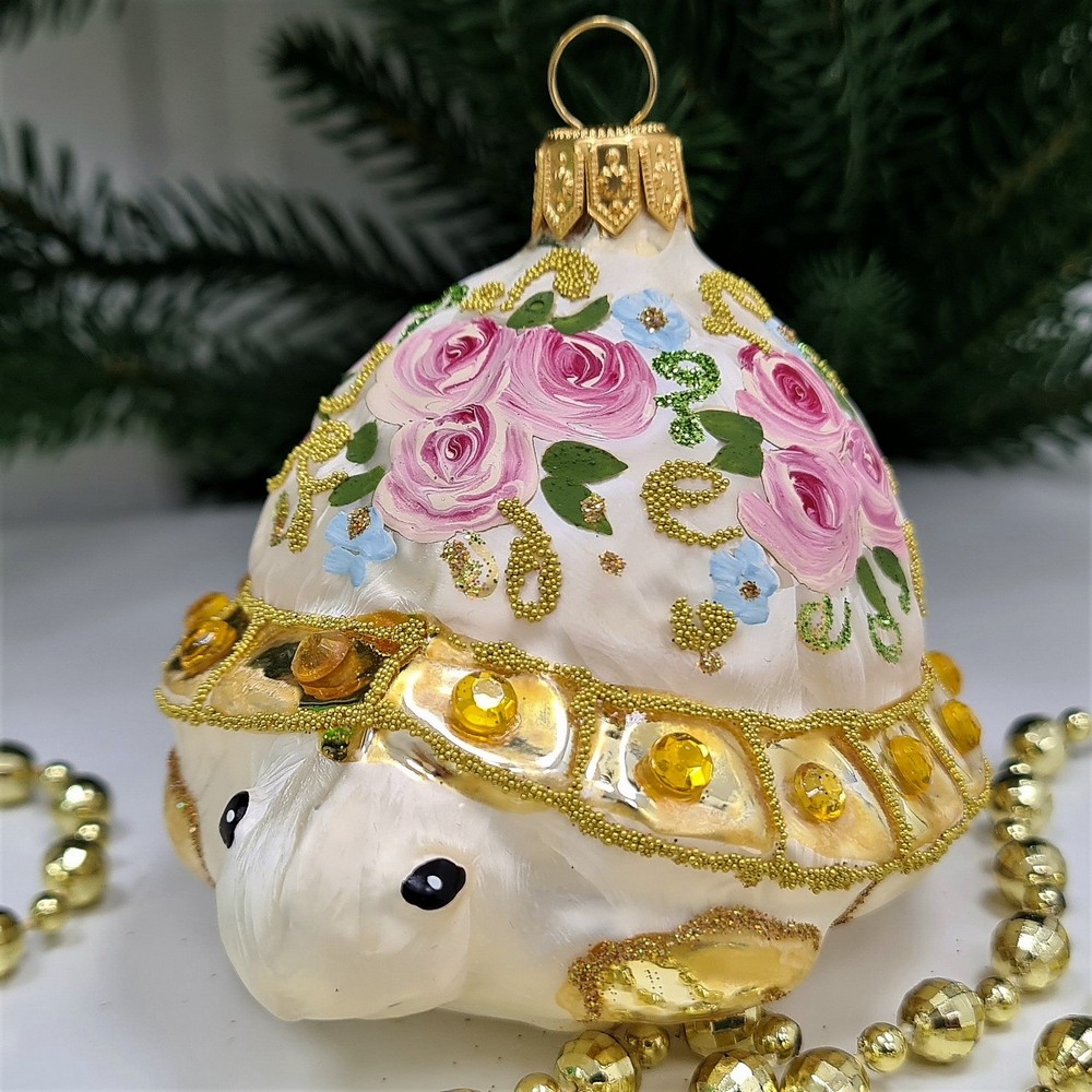 фото Стеклянная елочная игрушка Черепаха Версаль