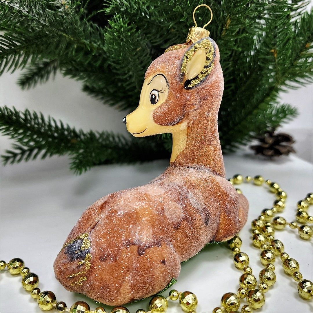 фото Стеклянная елочная игрушка Олененок