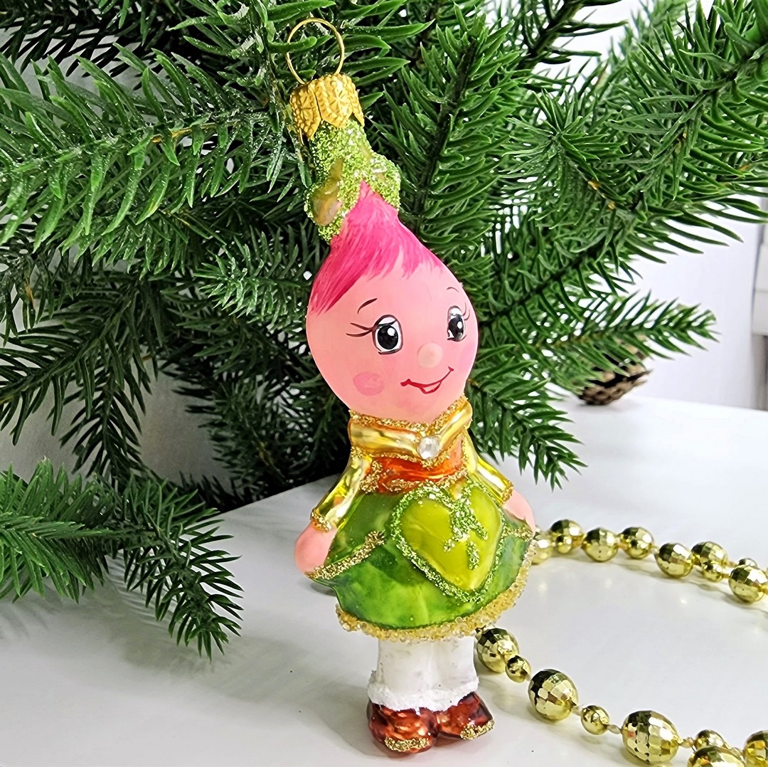 фото Стеклянная елочная игрушка Редиска