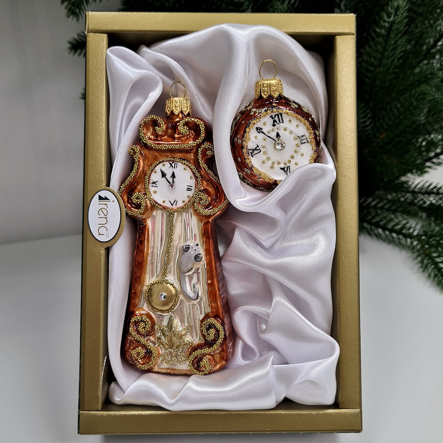 фото Набор ёлочных игрушек Часы карманные и часы с маятником-1