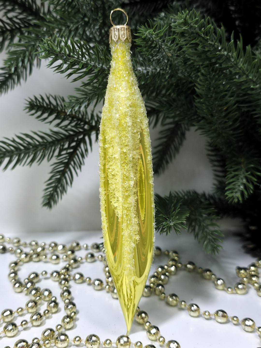 фото Стеклянная елочная игрушка Сосулька