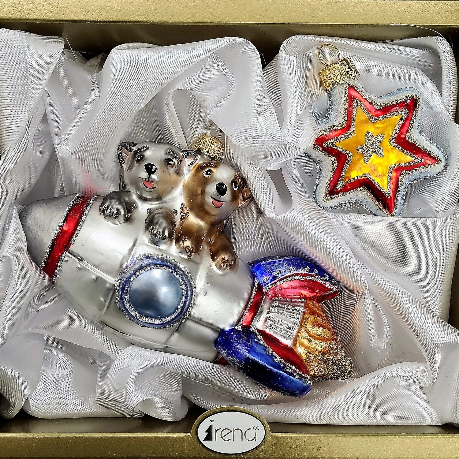 фото Набор ёлочных игрушек Белка, Стрелка и звездочка