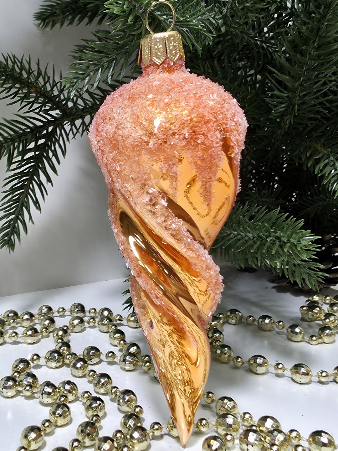 фото Стеклянная елочная игрушка Сосулька