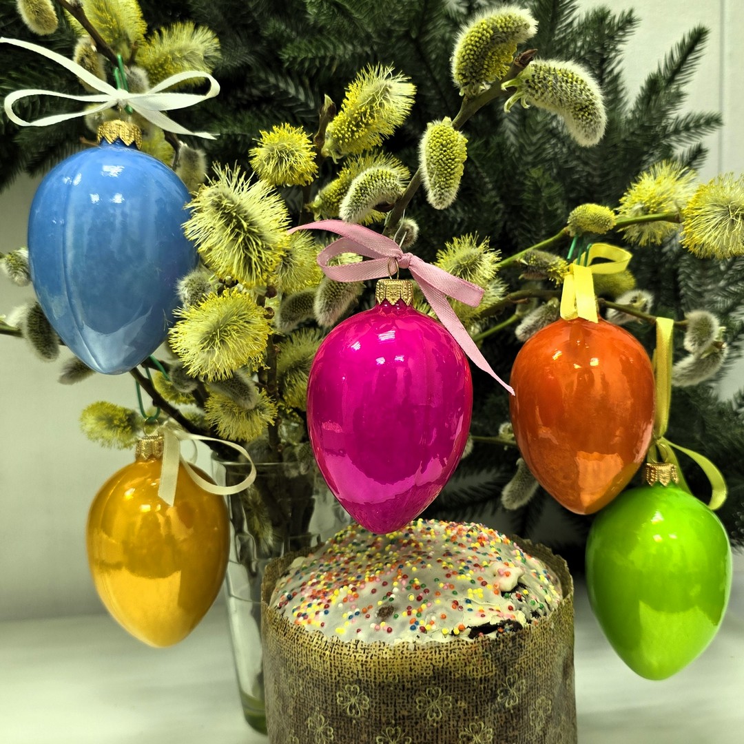 фото Набор стеклянных ёлочных игрушек Irena-Co Пасхальные яйца