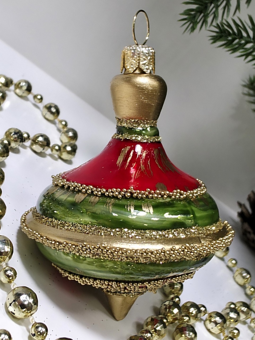 фото Стеклянная елочная игрушка Юла