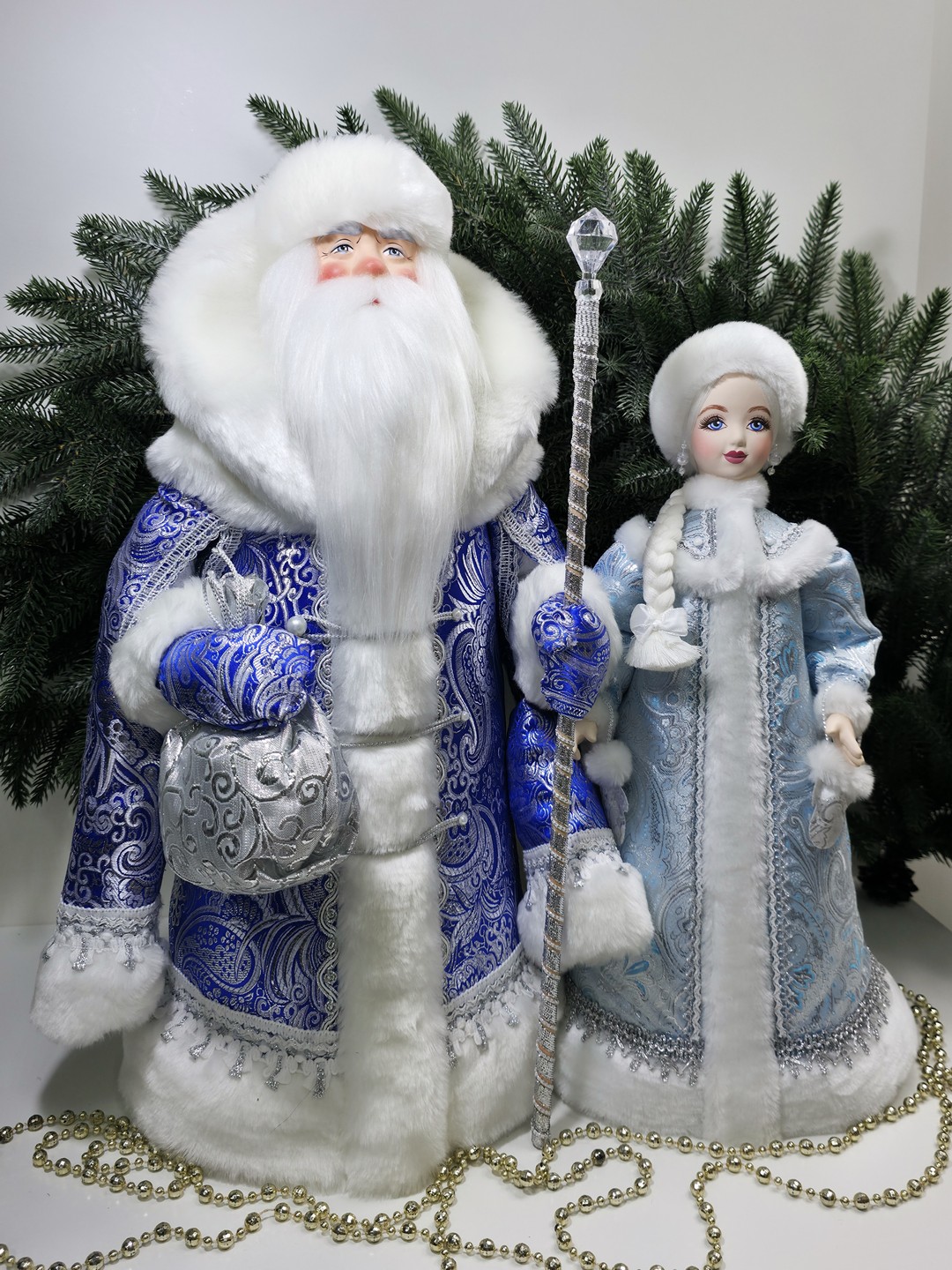 фото Набор Дед Мороз 50 см и Снегурочка 47 см №135
