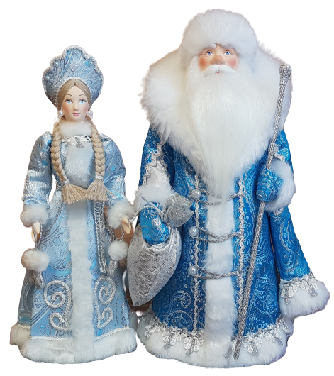фото Набор Дед Мороз и Снегурочка из ткани №131
