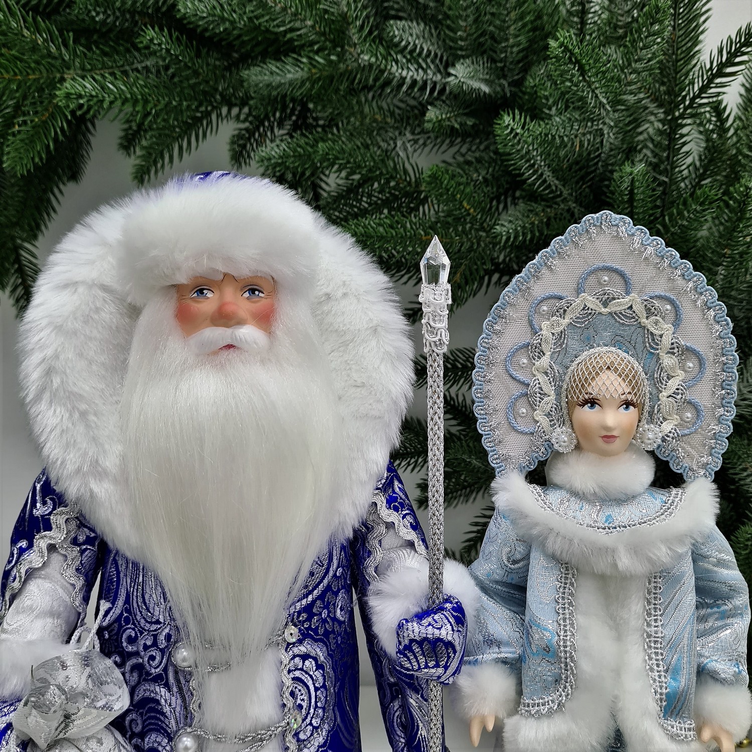 фото Набор Дед Мороз 34 см и Снегурочка 31 см №113