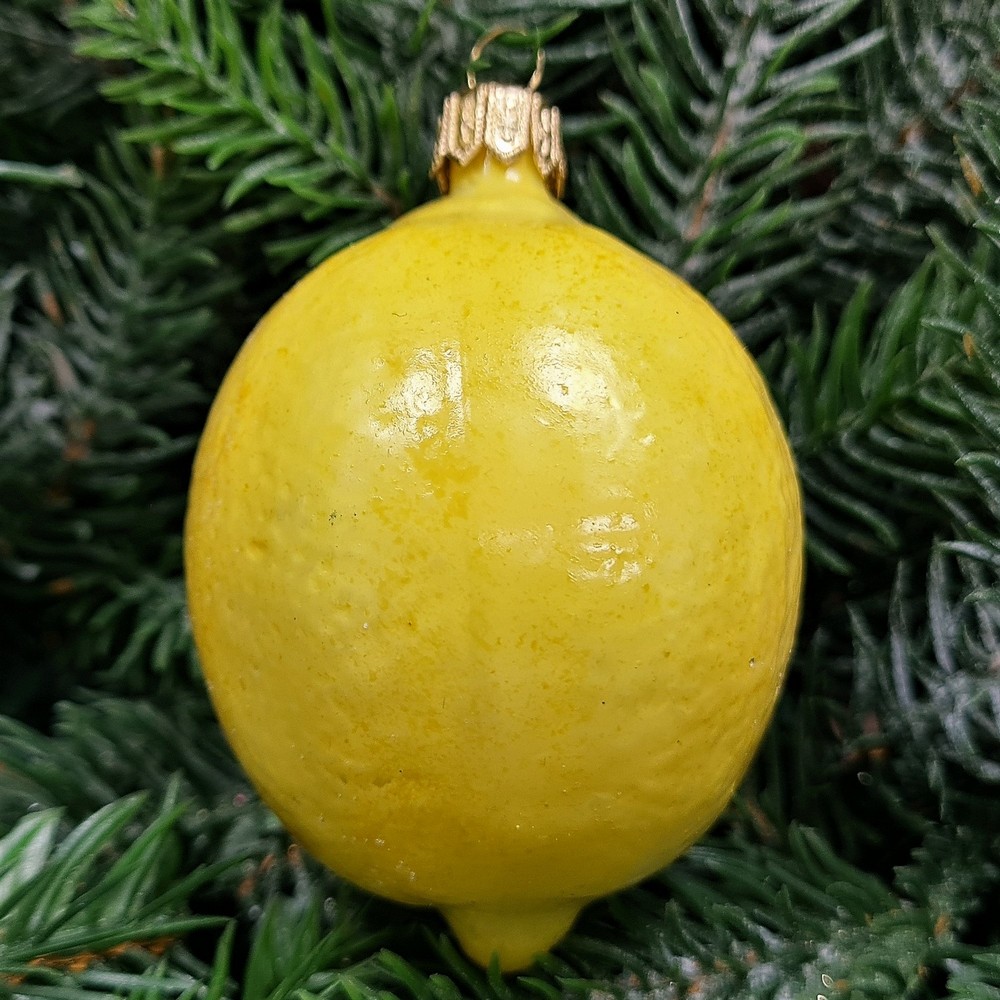 фото Стеклянная елочная игрушка Лимон