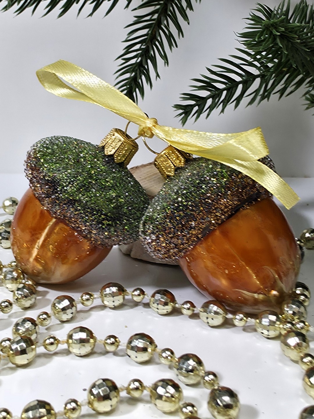 фото Набор ёлочных игрушек Два желудя эмаль