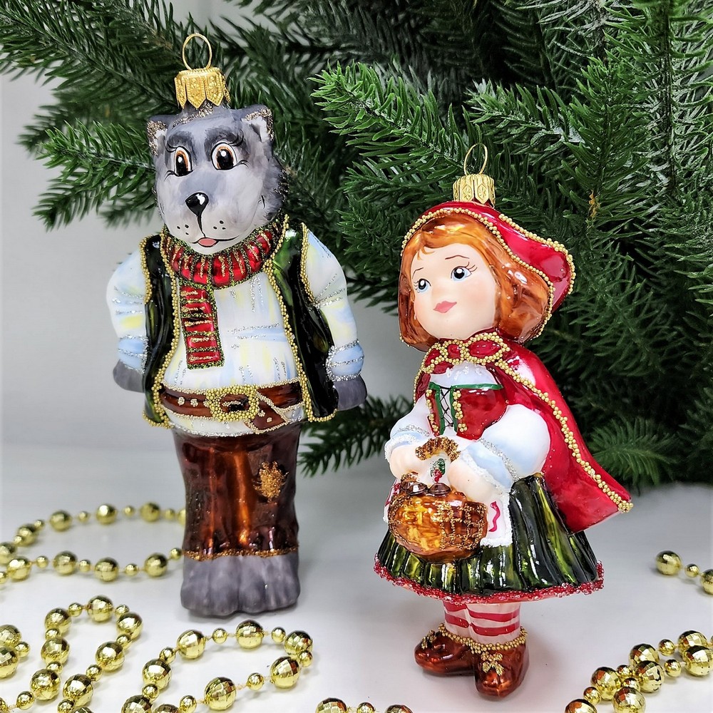 фото Набор ёлочных игрушек Волк и Красная шапочка
