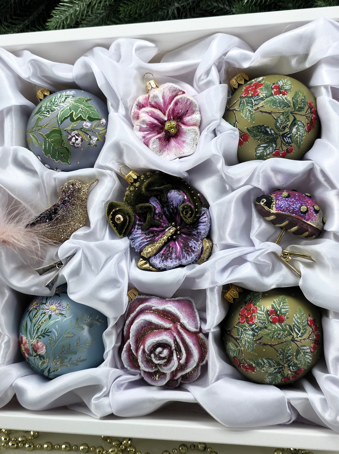 фото Набор ёлочных игрушек Цветочный