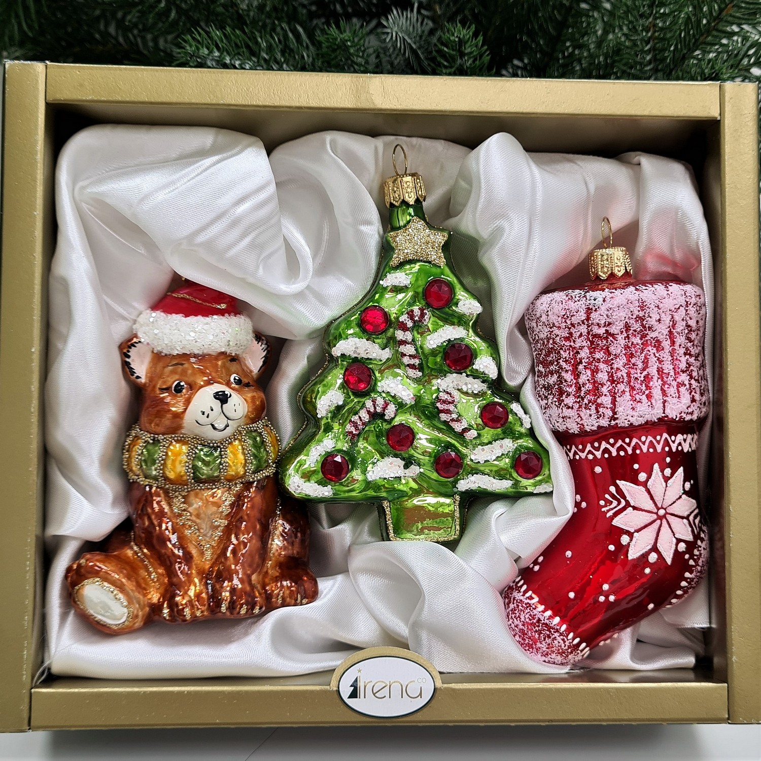фото Набор ёлочных игрушек Мишка в шапке, елка и носок
