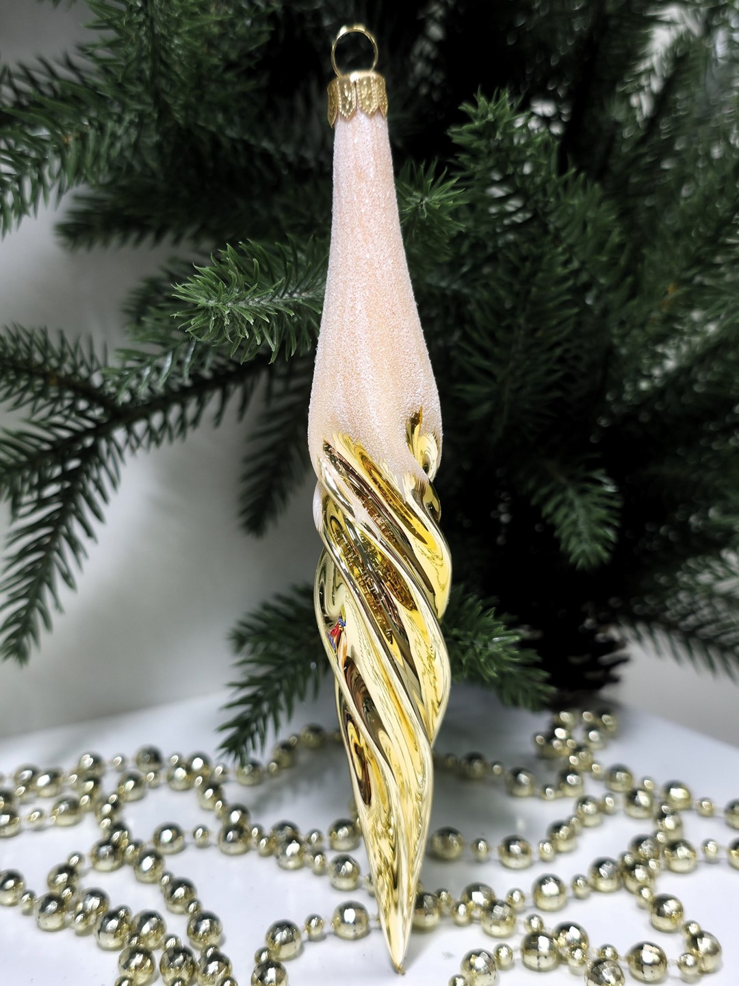 фото Стеклянная елочная игрушка Сосулька