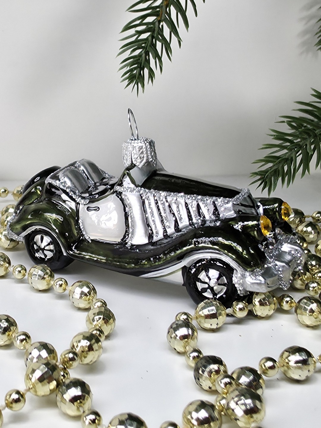 фото Стеклянная елочная игрушка Машинка - 4