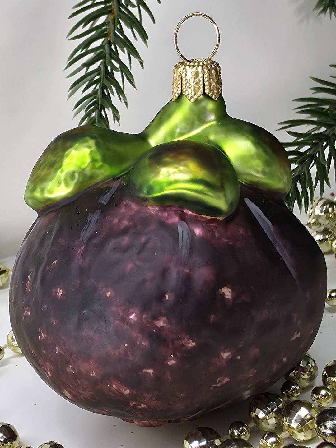 фото Стеклянная елочная игрушка Мангостин