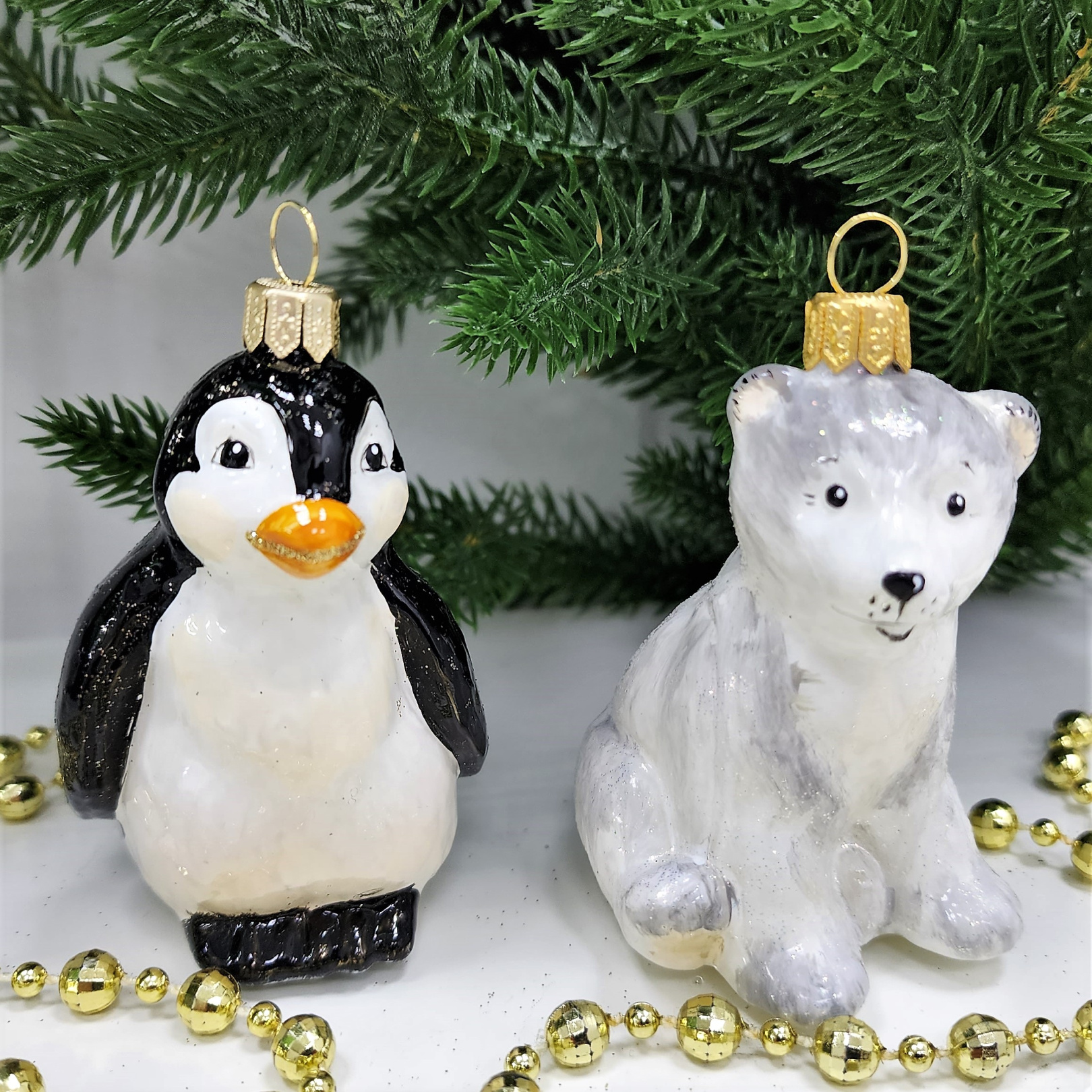 фото Набор ёлочных игрушек Мишка и пингвин эмаль