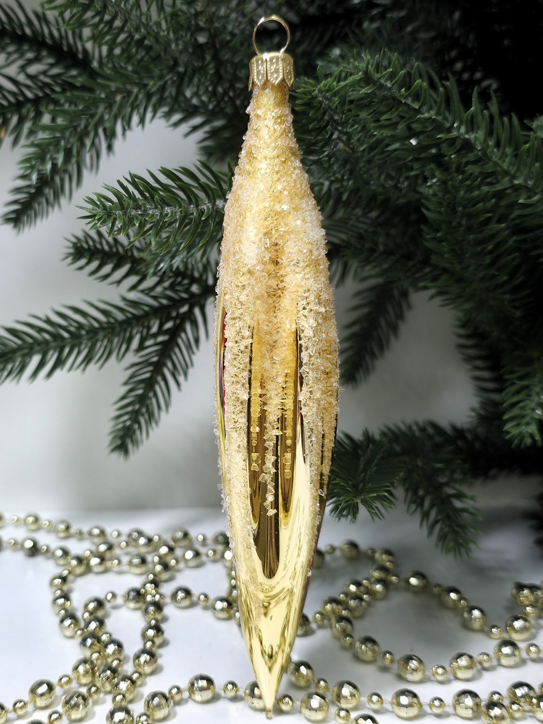 фото Стеклянная елочная игрушка Сосулька