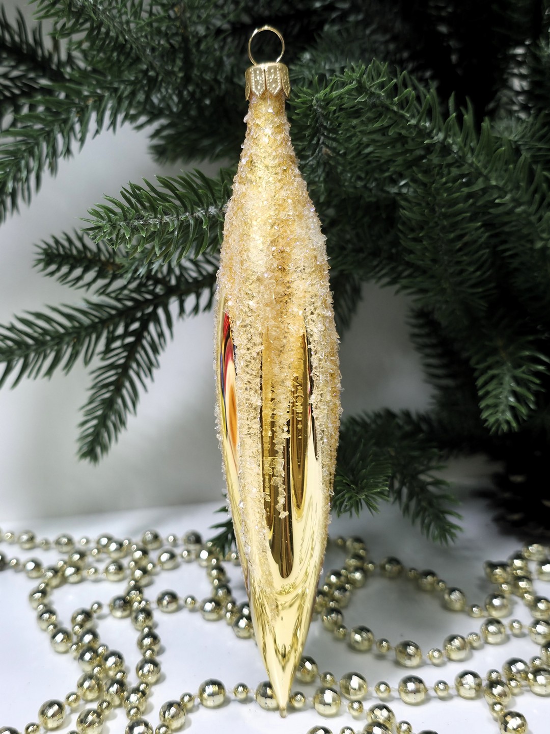 фото Стеклянная елочная игрушка Сосулька