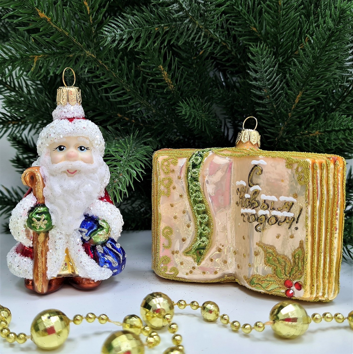 фото Набор ёлочных игрушек Дед Мороз и книга