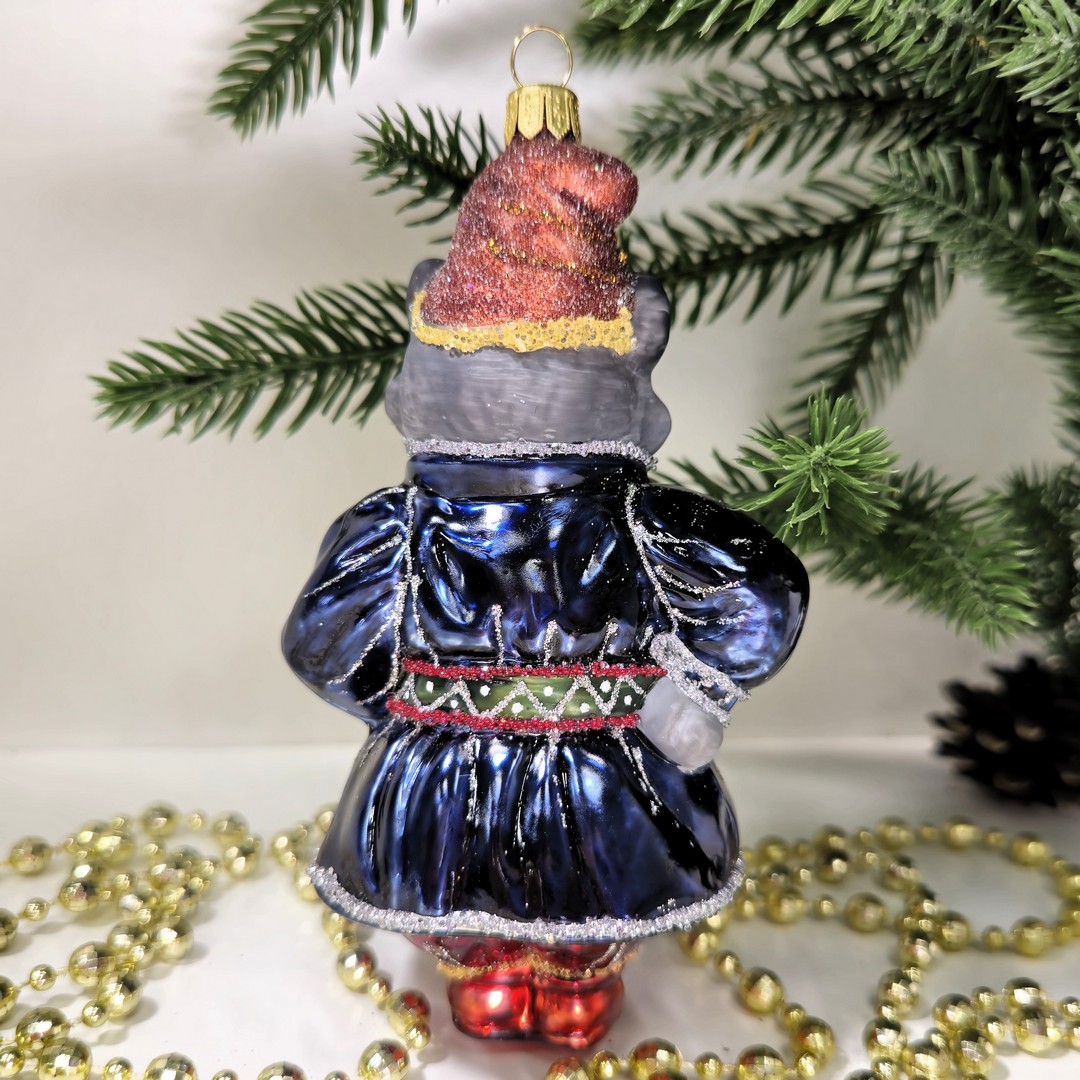 фото Стеклянная елочная игрушка Котофей