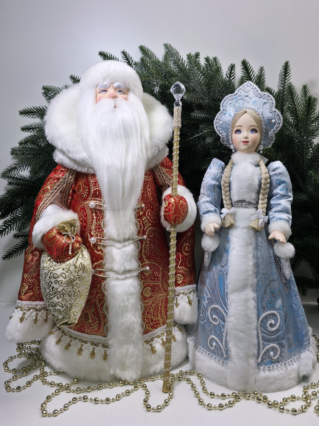фото Набор Дед Мороз 50 см и Снегурочка 47 см №139