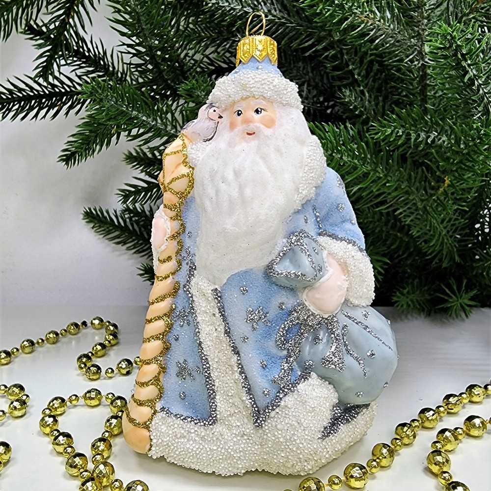 фото Стеклянная елочная игрушка Дед Мороз детский