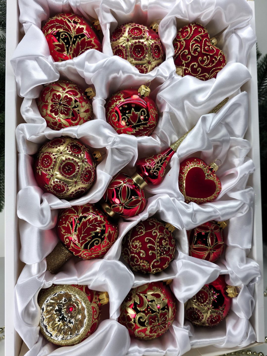 фото Набор ёлочных игрушек Красный бархат