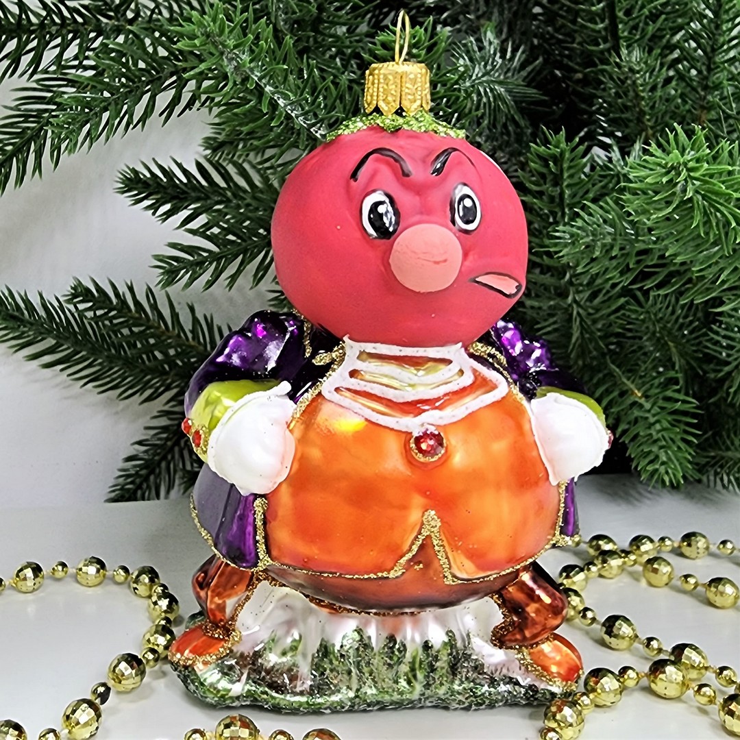 фото Стеклянная елочная игрушка Синьор Помидор