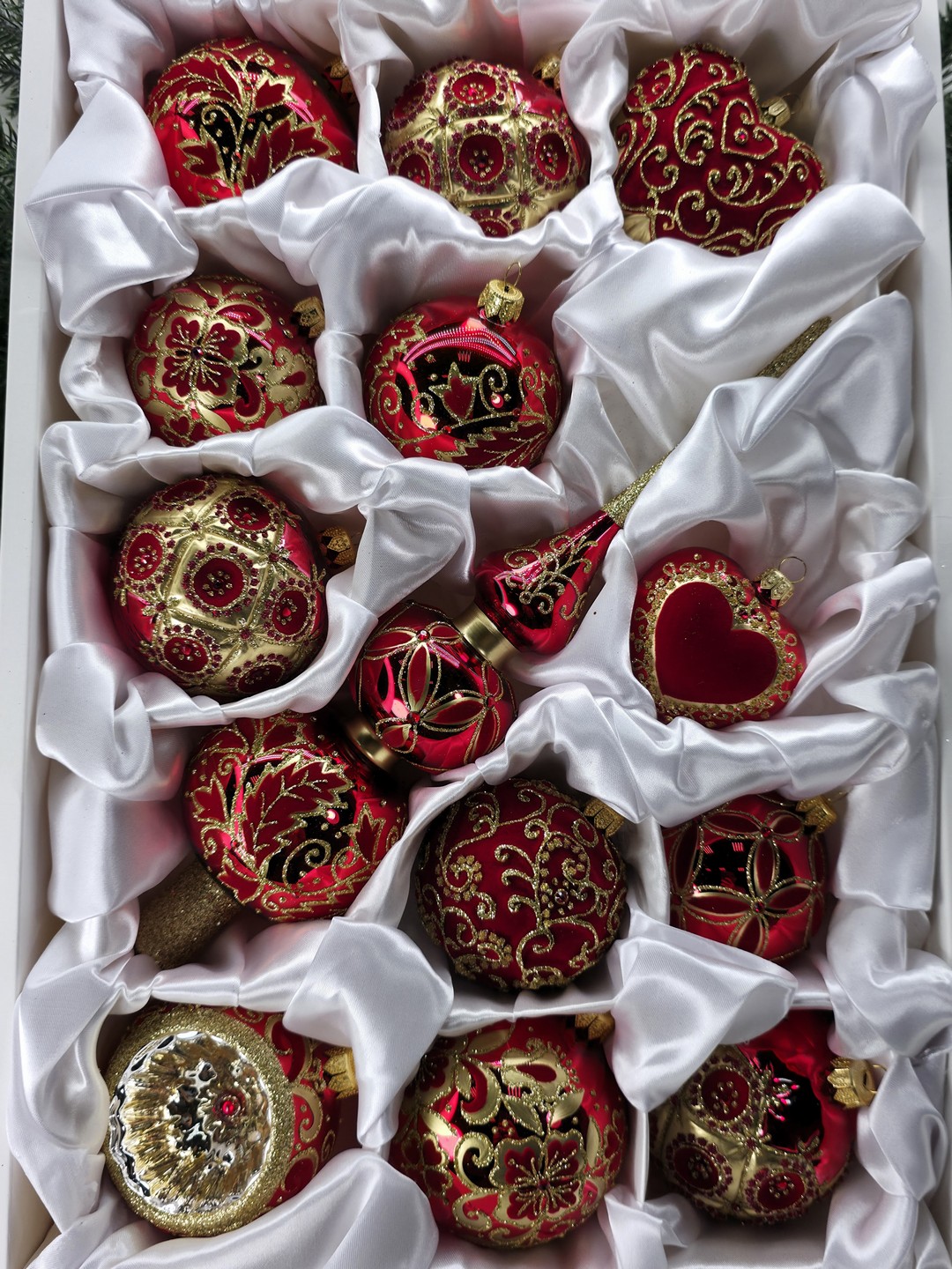 фото Набор ёлочных игрушек Красный бархат