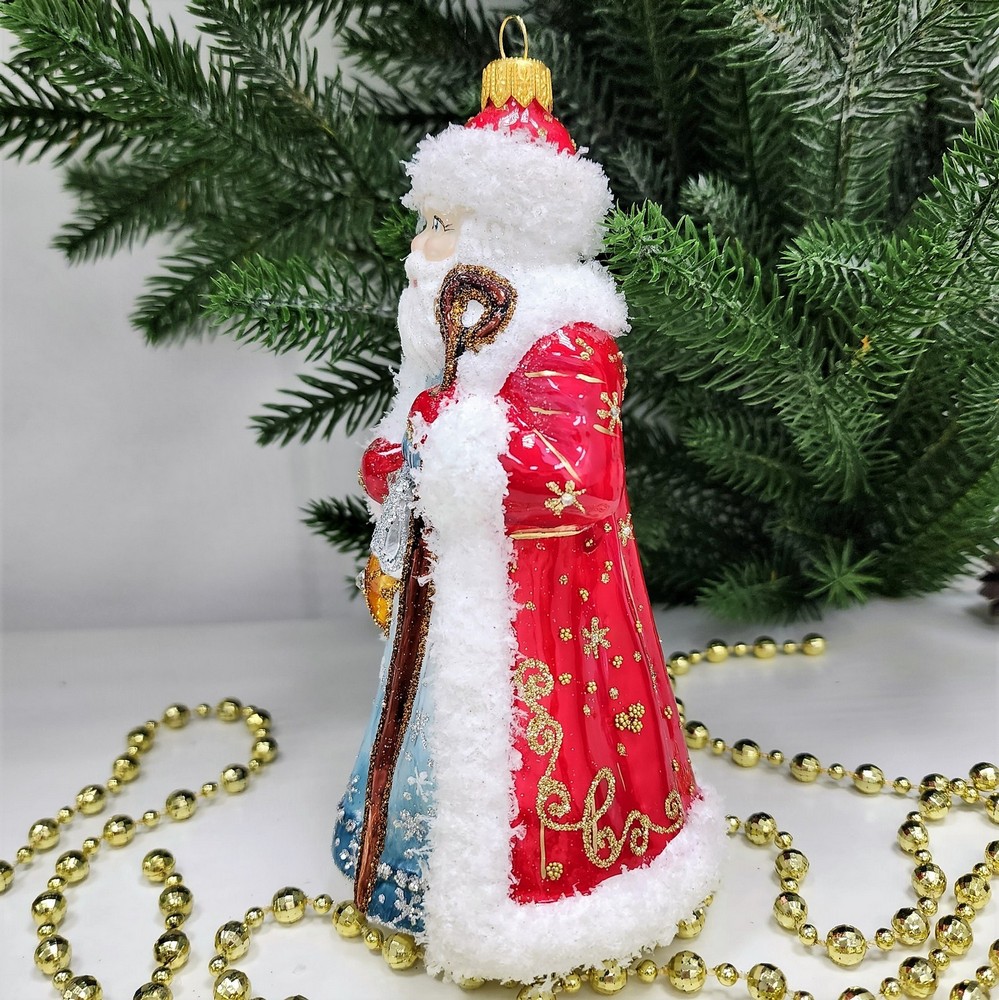 фото Стеклянная елочная игрушка Дед Мороз