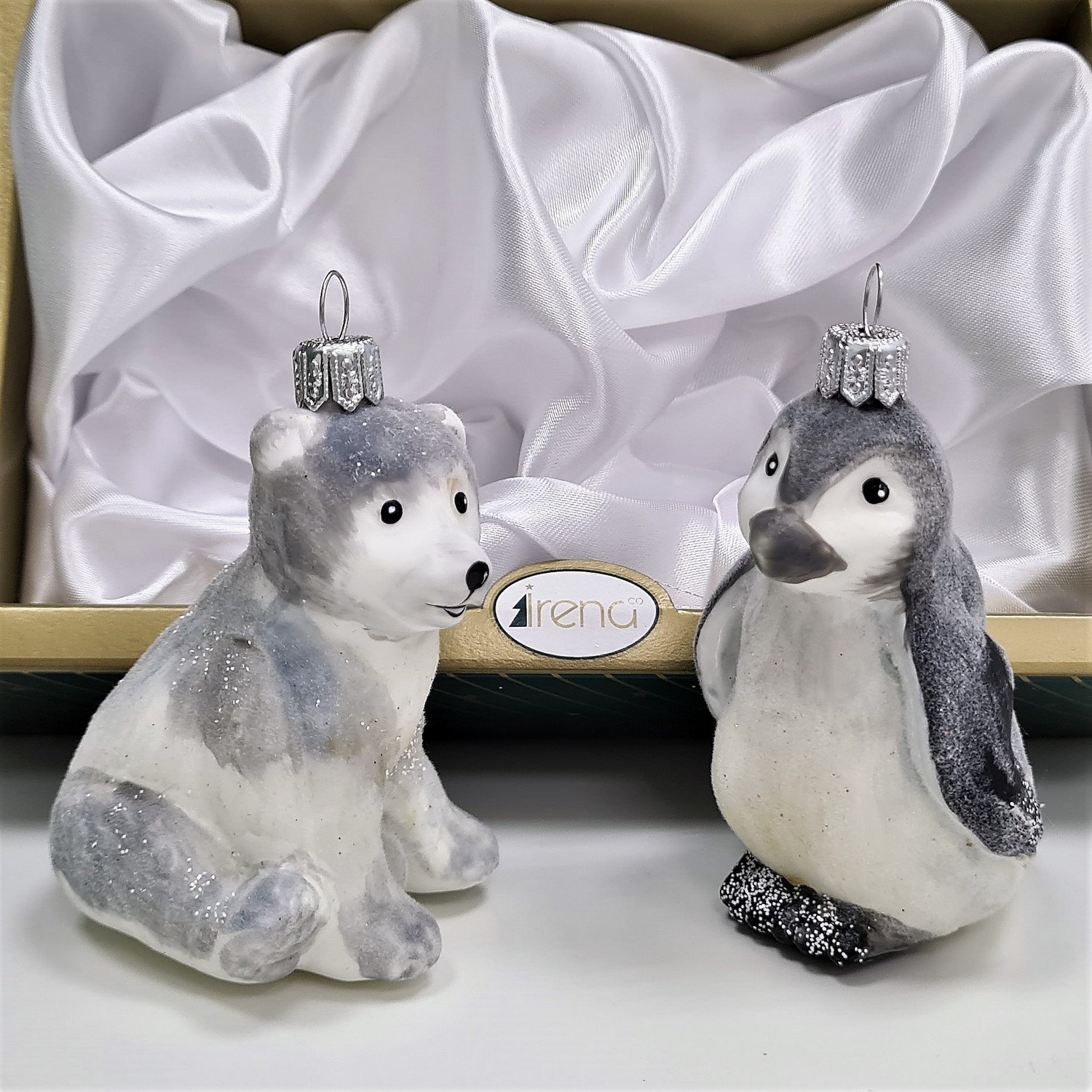 фото Набор ёлочных игрушек Мишка и пингвин эмаль