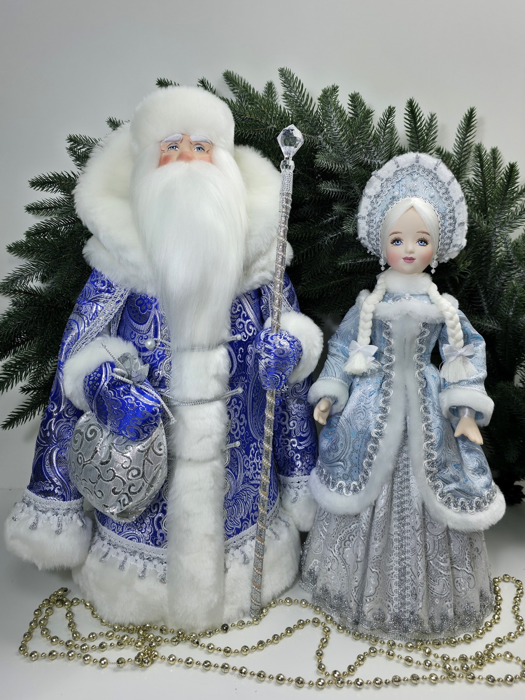 фото Набор Дед Мороз 50 см и Снегурочка 47 см №125