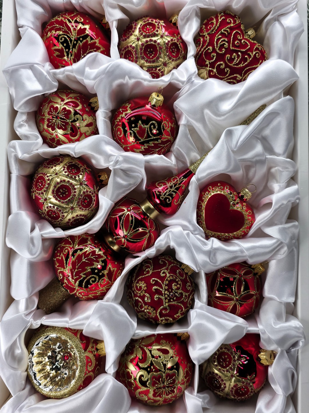 фото Набор ёлочных игрушек Красный бархат