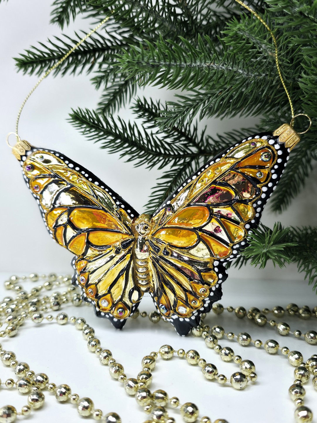 фото Стеклянная елочная игрушка Бабочка