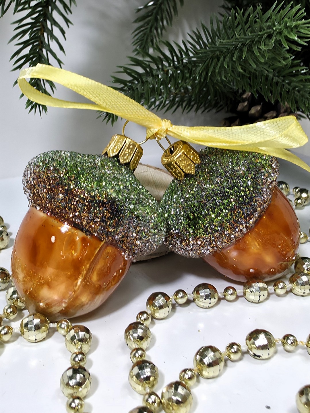 фото Набор ёлочных игрушек Два желудя эмаль