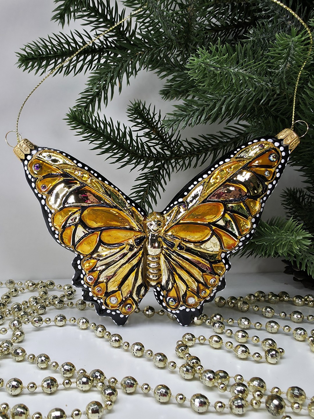 фото Стеклянная елочная игрушка Бабочка