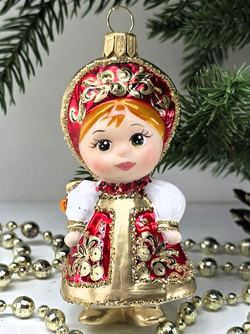 фото Стеклянная ёлочная игрушка Василиса-6