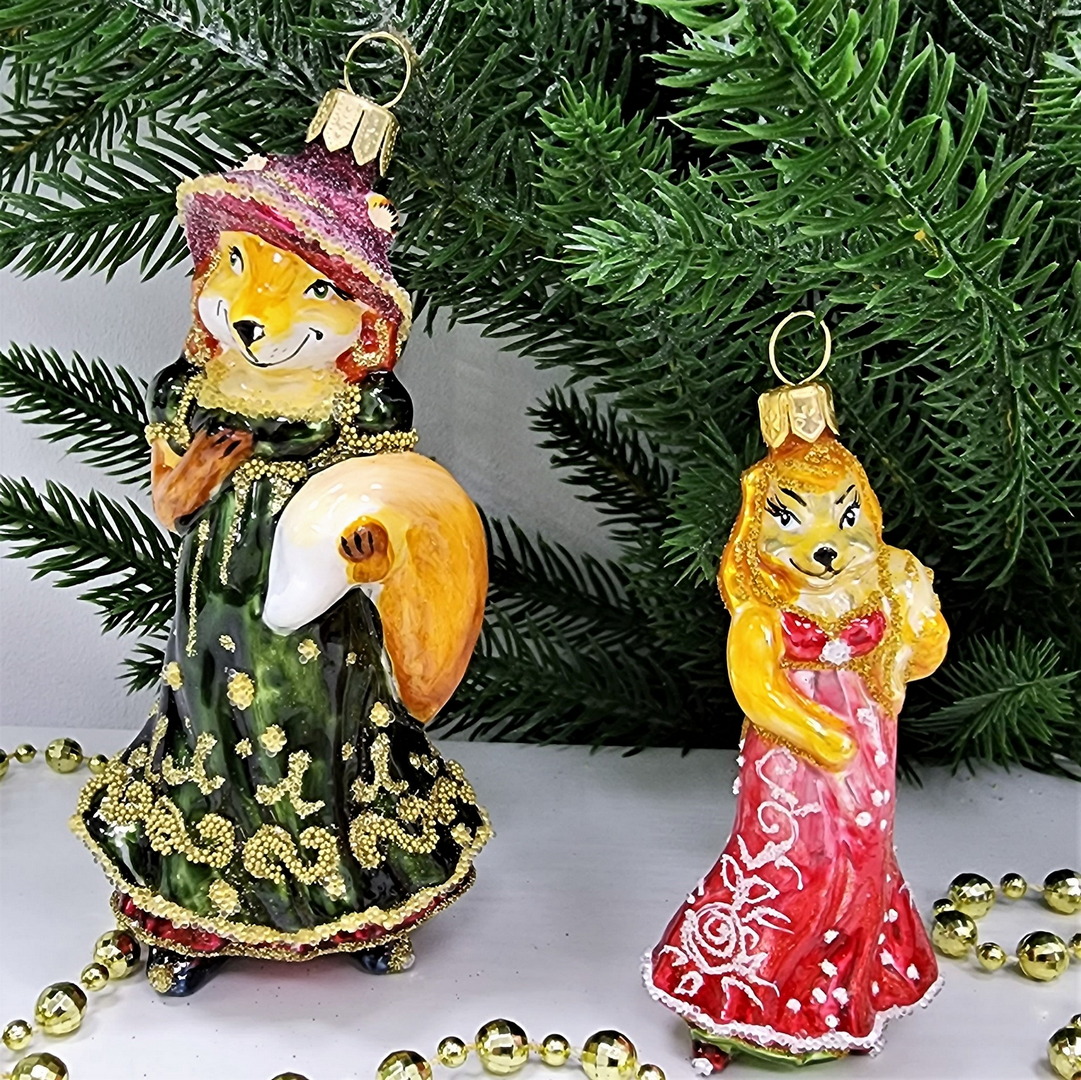 фото Набор ёлочных игрушек Дамочки лисички