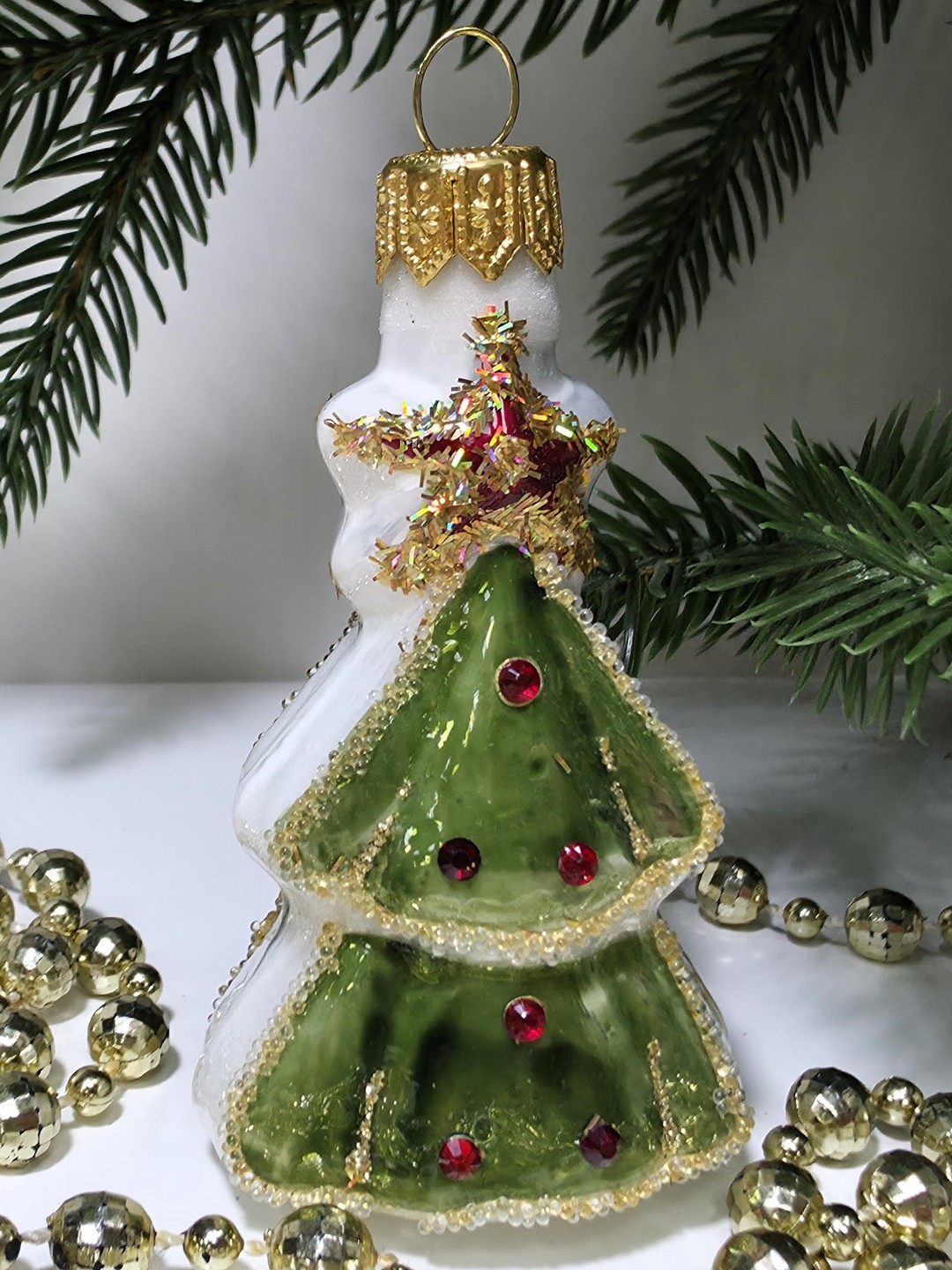 фото Стеклянная елочная игрушка Елочка